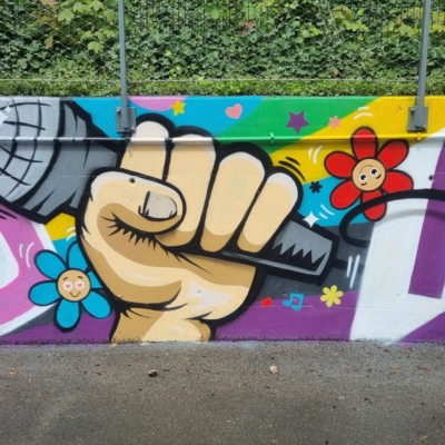Graffiti – Details cour Pharos – Adrien, Jerome D Via l&rsquo;association COPIRATE