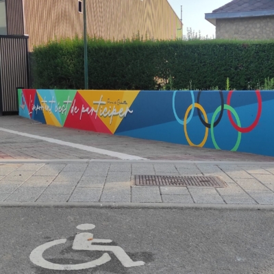 Peint &agrave; la main – Salle de sport Pierre de coubertin – Tilloy (62) – Adrien et Jerome D.