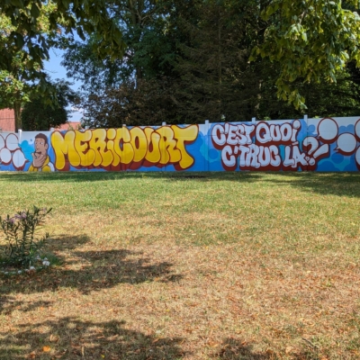 Fresque Participative "M&eacute;ricourt, c'est quoi c'truc la ?" - avec le centre de vacances d'Aout 2024 - Adrien