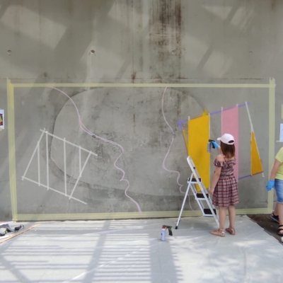 &OElig;uvre participative sur "la gare" &agrave; M&eacute;ricourt - Jerome D.