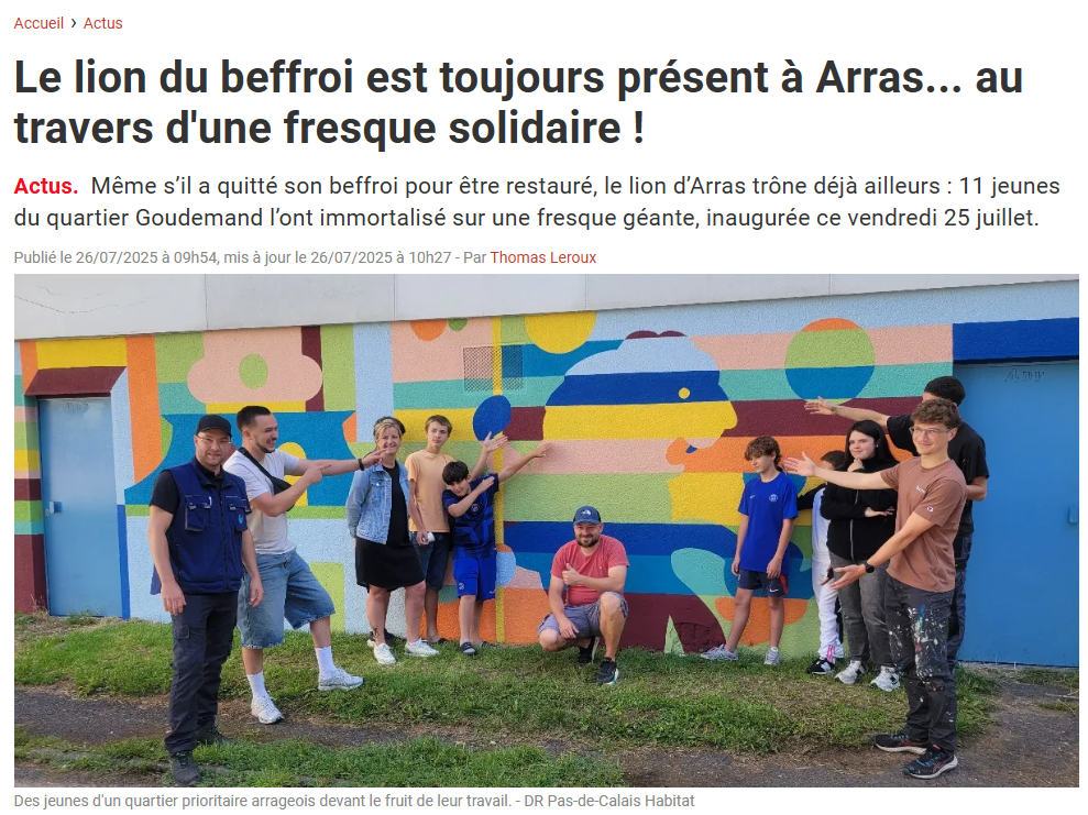 Fresque des jeunes à la résidence Goudemand, La Voix du Nord